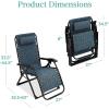imageBest Choice Products Oversized Zero Gravity Chair Folding Outdoor Patio Recliner XL Anti Gravity Lounger wRemovable Cushion Cup Holder Side Tray 350lb Capacity  Onyx BlackGraphite Blue