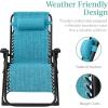 imageBest Choice Products Oversized Zero Gravity Chair Folding Outdoor Patio Recliner XL Anti Gravity Lounger wRemovable Cushion Cup Holder Side Tray 350lb Capacity  Onyx BlackLight Blue