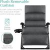 imageBest Choice Products Oversized Zero Gravity Chair Folding Outdoor Patio Recliner XL Anti Gravity Lounger wRemovable Cushion Cup Holder Side Tray 350lb Capacity  Onyx BlackFossil Gray