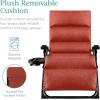 imageBest Choice Products Oversized Zero Gravity Chair Folding Outdoor Patio Recliner XL Anti Gravity Lounger wRemovable Cushion Cup Holder Side Tray 350lb Capacity  Onyx BlackBurnt Orange