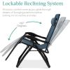 imageBest Choice Products Oversized Zero Gravity Chair Folding Outdoor Patio Recliner XL Anti Gravity Lounger wRemovable Cushion Cup Holder Side Tray 350lb Capacity  Onyx BlackGraphite Blue