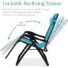 imageBest Choice Products Oversized Zero Gravity Chair Folding Outdoor Patio Recliner XL Anti Gravity Lounger wRemovable Cushion Cup Holder Side Tray 350lb Capacity  Onyx BlackLight Blue