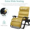 imageBest Choice Products Oversized Zero Gravity Chair Folding Outdoor Patio Recliner XL Anti Gravity Lounger wRemovable Cushion Cup Holder Side Tray 350lb Capacity  Onyx BlackSunflower Yellow