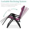 imageBest Choice Products Oversized Zero Gravity Chair Folding Outdoor Patio Recliner XL Anti Gravity Lounger wRemovable Cushion Cup Holder Side Tray 350lb Capacity  Onyx BlackAmethyst Purple