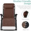 imageBest Choice Products Oversized Zero Gravity Chair Folding Outdoor Patio Recliner XL Anti Gravity Lounger wRemovable Cushion Cup Holder Side Tray 350lb Capacity  Onyx BlackWoodland Brown