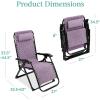 imageBest Choice Products Oversized Zero Gravity Chair Folding Outdoor Patio Recliner XL Anti Gravity Lounger wRemovable Cushion Cup Holder Side Tray 350lb Capacity  Onyx BlackLavender