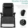 imageBest Choice Products Oversized Zero Gravity Chair Folding Outdoor Patio Recliner XL Anti Gravity Lounger wRemovable Cushion Cup Holder Side Tray 350lb Capacity  Onyx BlackOnyx Black