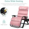 imageBest Choice Products Oversized Zero Gravity Chair Folding Outdoor Patio Recliner XL Anti Gravity Lounger wRemovable Cushion Cup Holder Side Tray 350lb Capacity  Onyx BlackPink