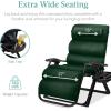 imageBest Choice Products Oversized Zero Gravity Chair Folding Outdoor Patio Recliner XL Anti Gravity Lounger wRemovable Cushion Cup Holder Side Tray 350lb Capacity  Onyx BlackForest Green