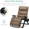 imageBest Choice Products Oversized Zero Gravity Chair Folding Outdoor Patio Recliner XL Anti Gravity Lounger wRemovable Cushion Cup Holder Side Tray 350lb Capacity  Onyx BlackTaupe
