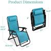 imageBest Choice Products Oversized Zero Gravity Chair Folding Outdoor Patio Recliner XL Anti Gravity Lounger wRemovable Cushion Cup Holder Side Tray 350lb Capacity  Onyx BlackLight Blue