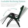 imageBest Choice Products Oversized Zero Gravity Chair Folding Outdoor Patio Recliner XL Anti Gravity Lounger wRemovable Cushion Cup Holder Side Tray 350lb Capacity  Onyx BlackForest Green