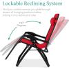 imageBest Choice Products Oversized Zero Gravity Chair Folding Outdoor Patio Recliner XL Anti Gravity Lounger wRemovable Cushion Cup Holder Side Tray 350lb Capacity  Onyx BlackCrimson Red
