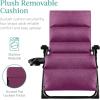 imageBest Choice Products Oversized Zero Gravity Chair Folding Outdoor Patio Recliner XL Anti Gravity Lounger wRemovable Cushion Cup Holder Side Tray 350lb Capacity  Onyx BlackAmethyst Purple
