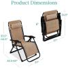 imageBest Choice Products Oversized Zero Gravity Chair Folding Outdoor Patio Recliner XL Anti Gravity Lounger wRemovable Cushion Cup Holder Side Tray 350lb Capacity  Onyx BlackWheat