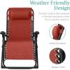 imageBest Choice Products Oversized Zero Gravity Chair Folding Outdoor Patio Recliner XL Anti Gravity Lounger wRemovable Cushion Cup Holder Side Tray 350lb Capacity  Onyx BlackBurnt Orange