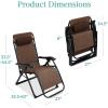 imageBest Choice Products Oversized Zero Gravity Chair Folding Outdoor Patio Recliner XL Anti Gravity Lounger wRemovable Cushion Cup Holder Side Tray 350lb Capacity  Onyx BlackWoodland Brown