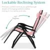 imageBest Choice Products Oversized Zero Gravity Chair Folding Outdoor Patio Recliner XL Anti Gravity Lounger wRemovable Cushion Cup Holder Side Tray 350lb Capacity  Onyx BlackPink