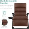 imageBest Choice Products Oversized Zero Gravity Chair Folding Outdoor Patio Recliner XL Anti Gravity Lounger wRemovable Cushion Cup Holder Side Tray 350lb Capacity  Onyx BlackWoodland Brown