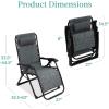 imageBest Choice Products Oversized Zero Gravity Chair Folding Outdoor Patio Recliner XL Anti Gravity Lounger wRemovable Cushion Cup Holder Side Tray 350lb Capacity  Onyx BlackFossil Gray