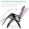 imageBest Choice Products Oversized Zero Gravity Chair Folding Outdoor Patio Recliner XL Anti Gravity Lounger wRemovable Cushion Cup Holder Side Tray 350lb Capacity  Onyx BlackLavender