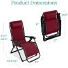 imageBest Choice Products Oversized Zero Gravity Chair Folding Outdoor Patio Recliner XL Anti Gravity Lounger wRemovable Cushion Cup Holder Side Tray 350lb Capacity  Onyx BlackBurgundy