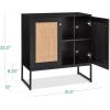 imageBest Choice Products Rattan Sideboard Buffet Cabinet Entryway Table Accent Storage Cabinet Console Table for Hallway Living Room Dining Room  BrownBlack