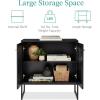 imageBest Choice Products Rattan Sideboard Buffet Cabinet Entryway Table Accent Storage Cabinet Console Table for Hallway Living Room Dining Room  BrownBlack