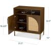 imageBest Choice Products Rattan Sideboard Buffet Cabinet Entryway Table Accent Storage Cabinet Console Table for Hallway Living Room Dining Room  BrownBrown