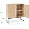 imageBest Choice Products Rattan Sideboard Buffet Cabinet Entryway Table Accent Storage Cabinet Console Table for Hallway Living Room Dining Room  BrownNatural