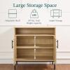 imageBest Choice Products Rattan Sideboard Buffet Cabinet Entryway Table Accent Storage Cabinet Console Table for Hallway Living Room Dining Room  BrownNatural