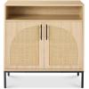 imageBest Choice Products Rattan Sideboard Buffet Cabinet Entryway Table Accent Storage Cabinet Console Table for Hallway Living Room Dining Room  BrownNatural
