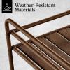 imageBest Choice Products Rolling Bar Cart Mobile Home Bar Serving Cart Serving Station w 2 Tier Shelves Wine Rack Lockable Wheels  PeacockBrown