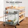imageBest Choice Products Rolling Bar Cart Mobile Home Bar Serving Cart Serving Station w 2 Tier Shelves Wine Rack Lockable Wheels  PeacockGray
