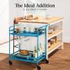 imageBest Choice Products Rolling Bar Cart Mobile Home Bar Serving Cart Serving Station w 2 Tier Shelves Wine Rack Lockable Wheels  PeacockPeacock