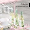 imageBest Choice Products Rolling Bar Cart Mobile Home Bar Serving Cart Serving Station w 2 Tier Shelves Wine Rack Lockable Wheels  PeacockPink