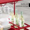 imageBest Choice Products Rolling Bar Cart Mobile Home Bar Serving Cart Serving Station w 2 Tier Shelves Wine Rack Lockable Wheels  PeacockRed