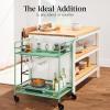 imageBest Choice Products Rolling Bar Cart Mobile Home Bar Serving Cart Serving Station w 2 Tier Shelves Wine Rack Lockable Wheels  PeacockSage