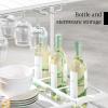 imageBest Choice Products Rolling Bar Cart Mobile Home Bar Serving Cart Serving Station w 2 Tier Shelves Wine Rack Lockable Wheels  PeacockWhite
