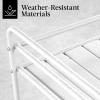 imageBest Choice Products Rolling Bar Cart Mobile Home Bar Serving Cart Serving Station w 2 Tier Shelves Wine Rack Lockable Wheels  PeacockWhite