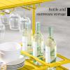 imageBest Choice Products Rolling Bar Cart Mobile Home Bar Serving Cart Serving Station w 2 Tier Shelves Wine Rack Lockable Wheels  PeacockYellow