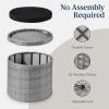 imageBest Choice Products Round Wicker Ottoman Multipurpose Outdoor Furniture for Patio Backyard Additional Seating Footrest Side Table wStorage Removable Cushions  BrownBeigeGrayBlack