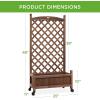 imageBest Choice Products Set of 2 48in Wood Planter Box ampamp Diamond Lattice Trellis Mobile Outdoor Raised Garden Bed for Climbing Plants wDrainage Holes Optional Wheels  WalnutSet of 1