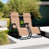 imageBest Choice Products Set of 2 Adjustable Steel Mesh Zero Gravity Lounge Chair Recliners wPillows and Cup Holder Trays  StardewBeige