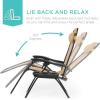 imageBest Choice Products Set of 2 Adjustable Steel Mesh Zero Gravity Lounge Chair Recliners wPillows and Cup Holder Trays  StardewBeige