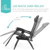imageBest Choice Products Set of 2 Adjustable Steel Mesh Zero Gravity Lounge Chair Recliners wPillows and Cup Holder Trays  StardewGrey