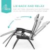 imageBest Choice Products Set of 2 Adjustable Steel Mesh Zero Gravity Lounge Chair Recliners wPillows and Cup Holder Trays  StardewIce Gray