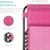 imageBest Choice Products Set of 2 Adjustable Steel Mesh Zero Gravity Lounge Chair Recliners wPillows and Cup Holder Trays  StardewPink