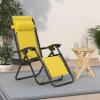 imageBest Choice Products Set of 2 Adjustable Steel Mesh Zero Gravity Lounge Chair Recliners wPillows and Cup Holder Trays  StardewSunflower Yellow
