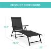 imageBest Choice Products Set of 2 Outdoor Patio Chaise Lounge Chair Adjustable Reclining Folding Pool Lounger for Poolside Deck Backyard wSteel Frame 250lb Weight Capacity  BlackBlack